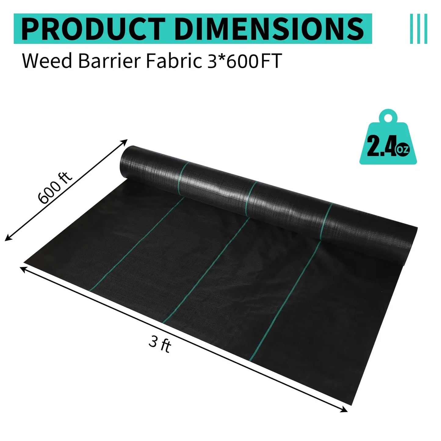 HiMISSH Weed Barrier Landscape Fabric Heavy Duty Cloth