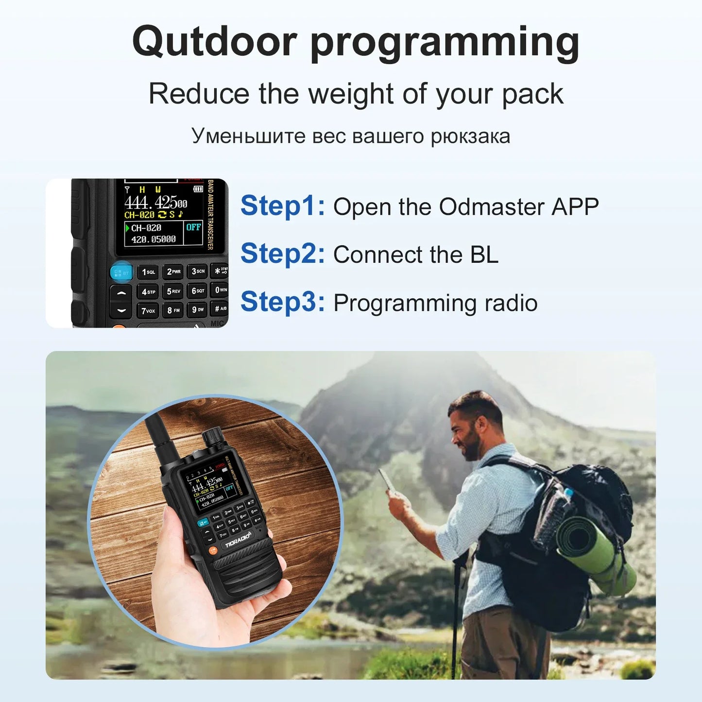 TIDRADIO H3 Walkie Talkies Long Range Wireless Set