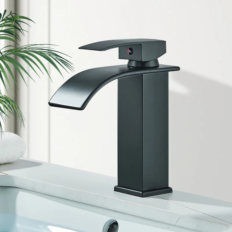 Rozin Basin Faucet Deck Mounted Single Lever Waterfall