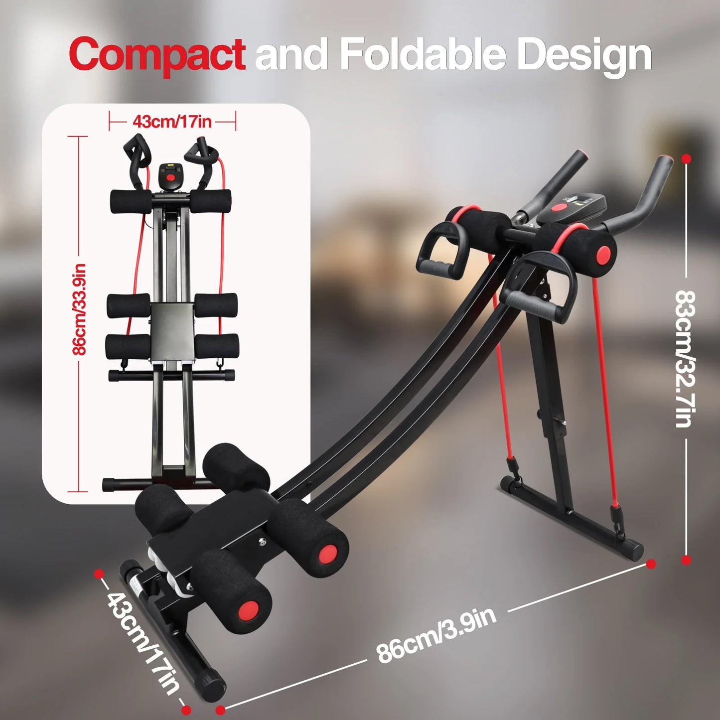 GIKPAL Foldable Ab Machine Core Trainer For Home Gym