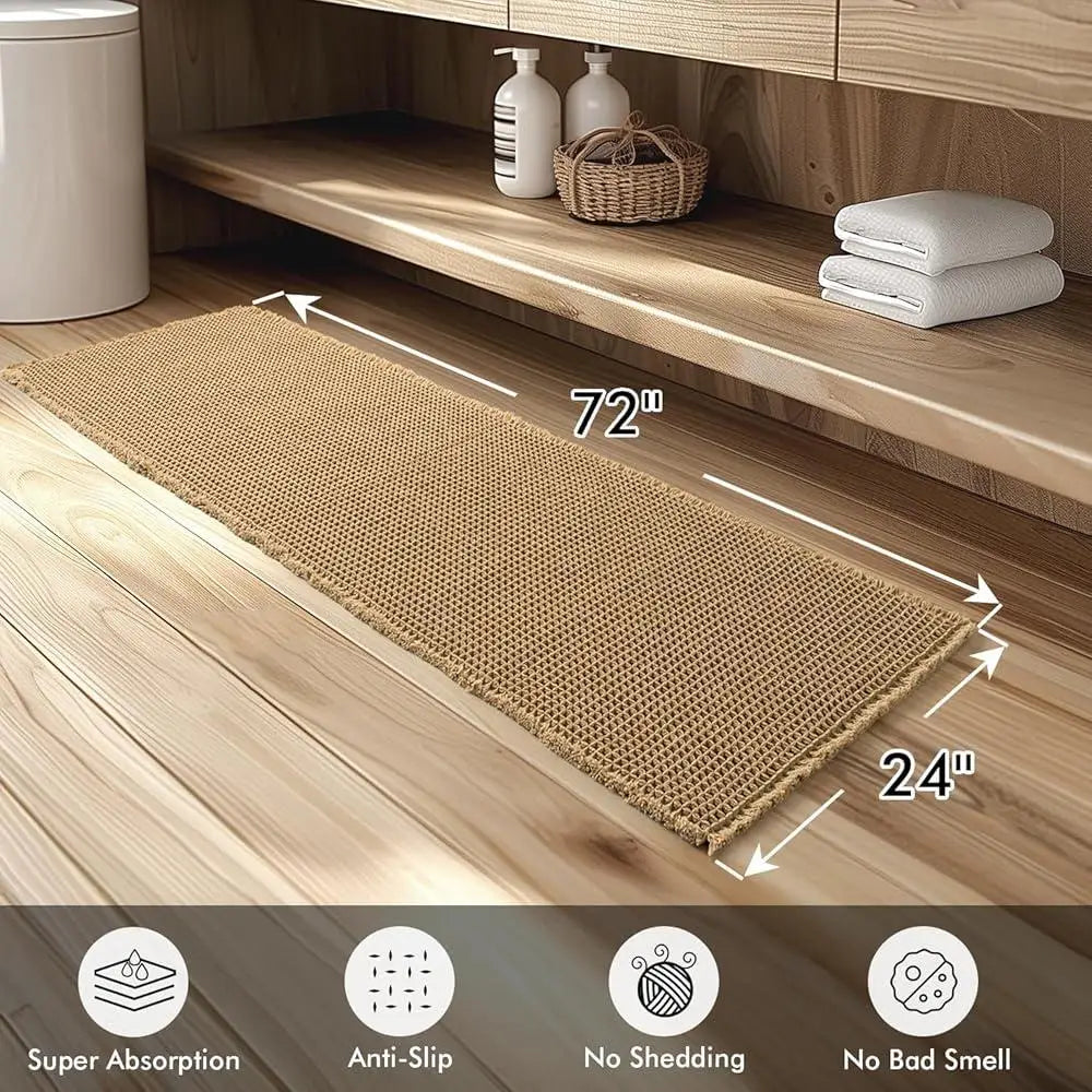 DUTRIEUXCN Waffle Bath Rug Set Non Slip Ultra Absorbent