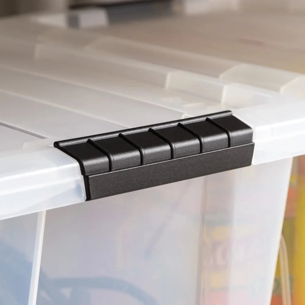 OEINGCN Plastic Storage Bins With Lids Stackable 6 Pack