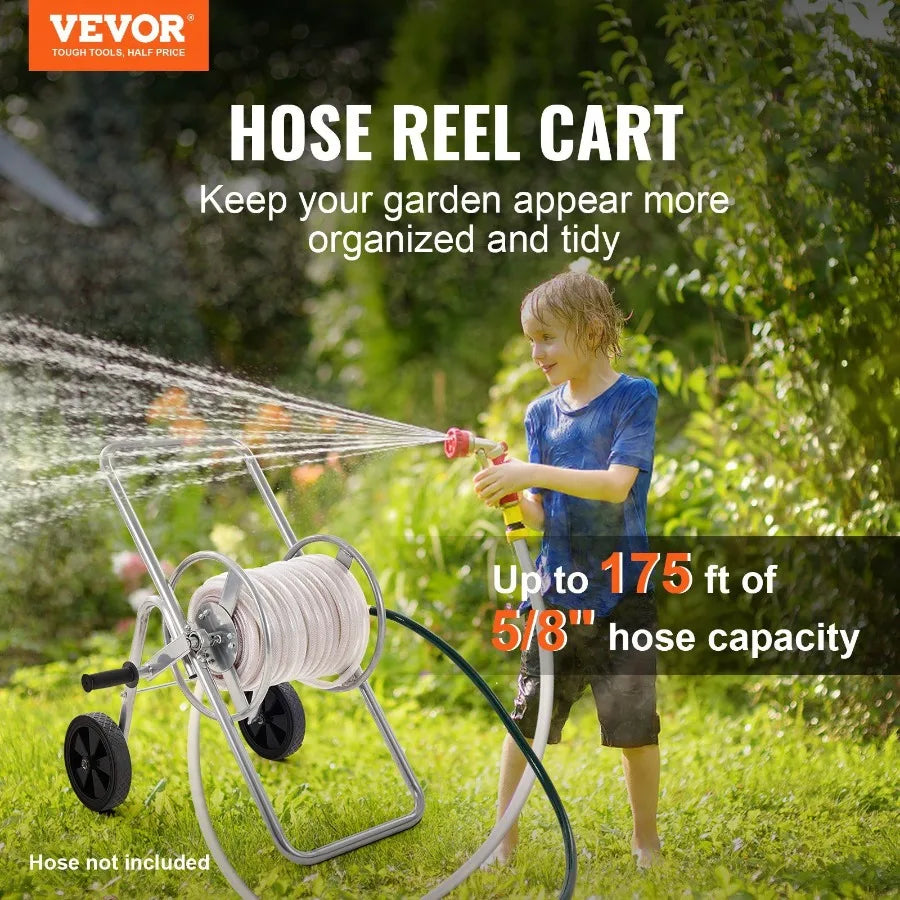VEVOR Hose Reel Cart Mobile Garden Tools Wheels Heavy Duty