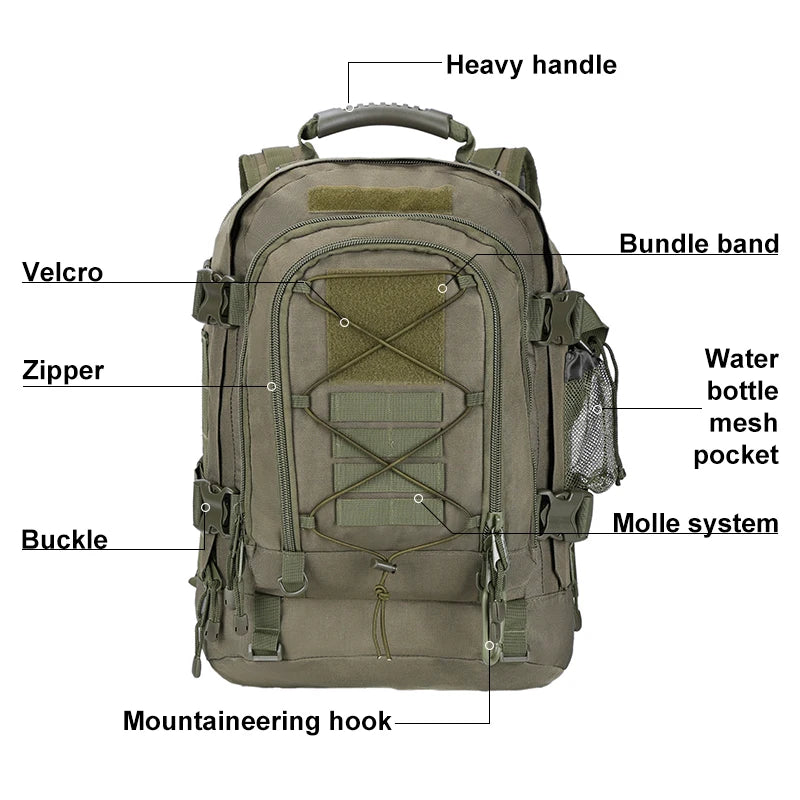LQARMY Tactical Backpack Molle Assault Pack For Travel