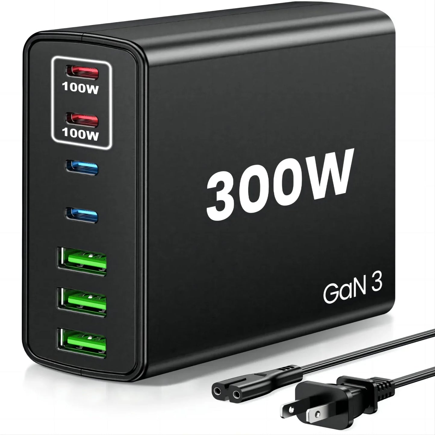 USB C Fast Charger 300 Watt: 7 Port USB Charging Station Hub Brick - Dual PPS PD 100 Watt Laptop Wall Charger Power Adapter