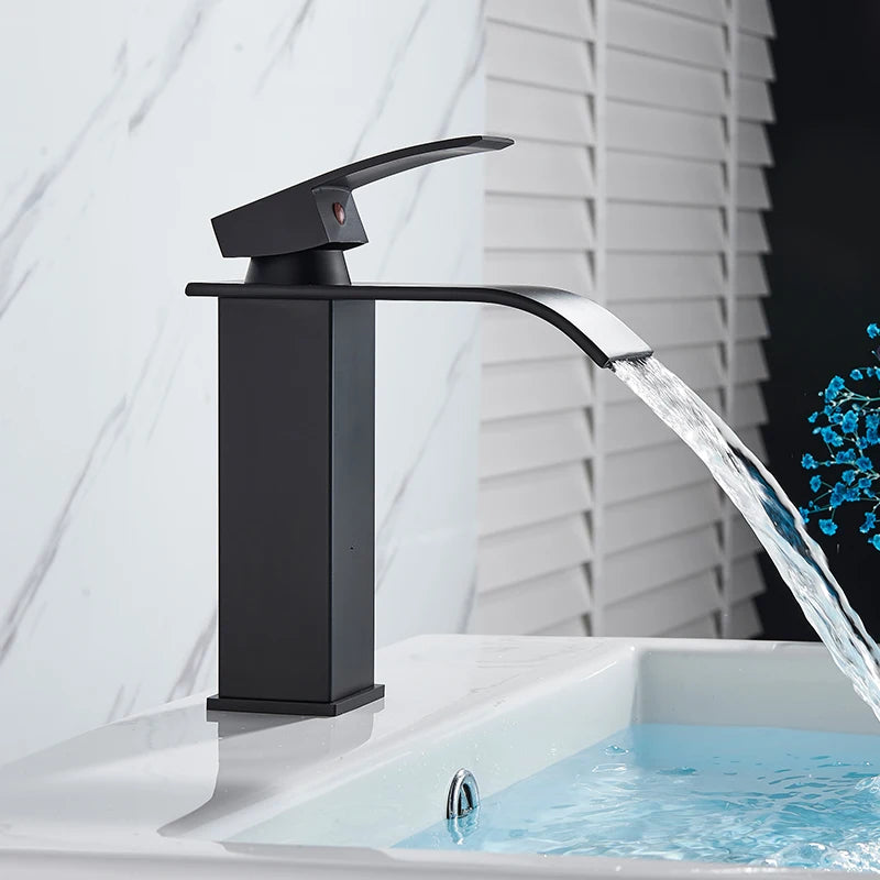 Rozin Basin Faucet Deck Mounted Single Lever Waterfall