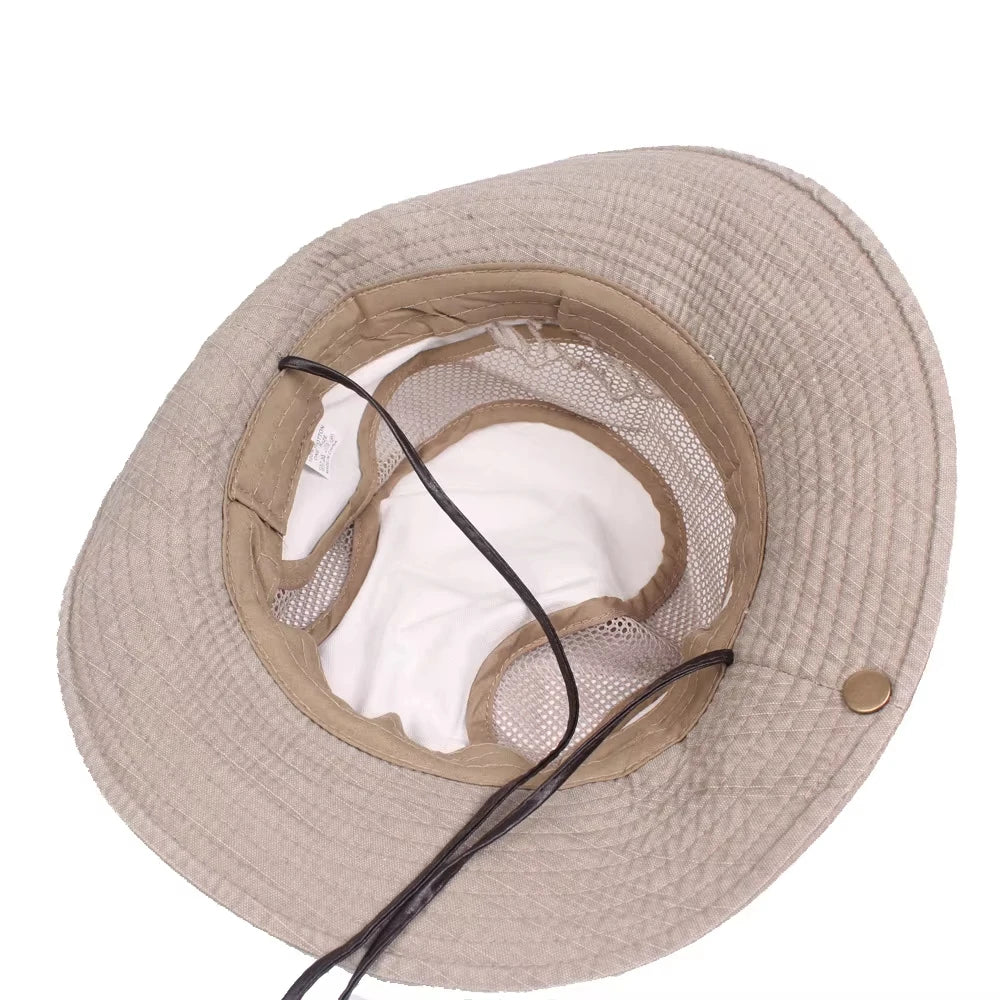 CN Outdoor Bucket Hat Men Summer Breathable Panama Cap