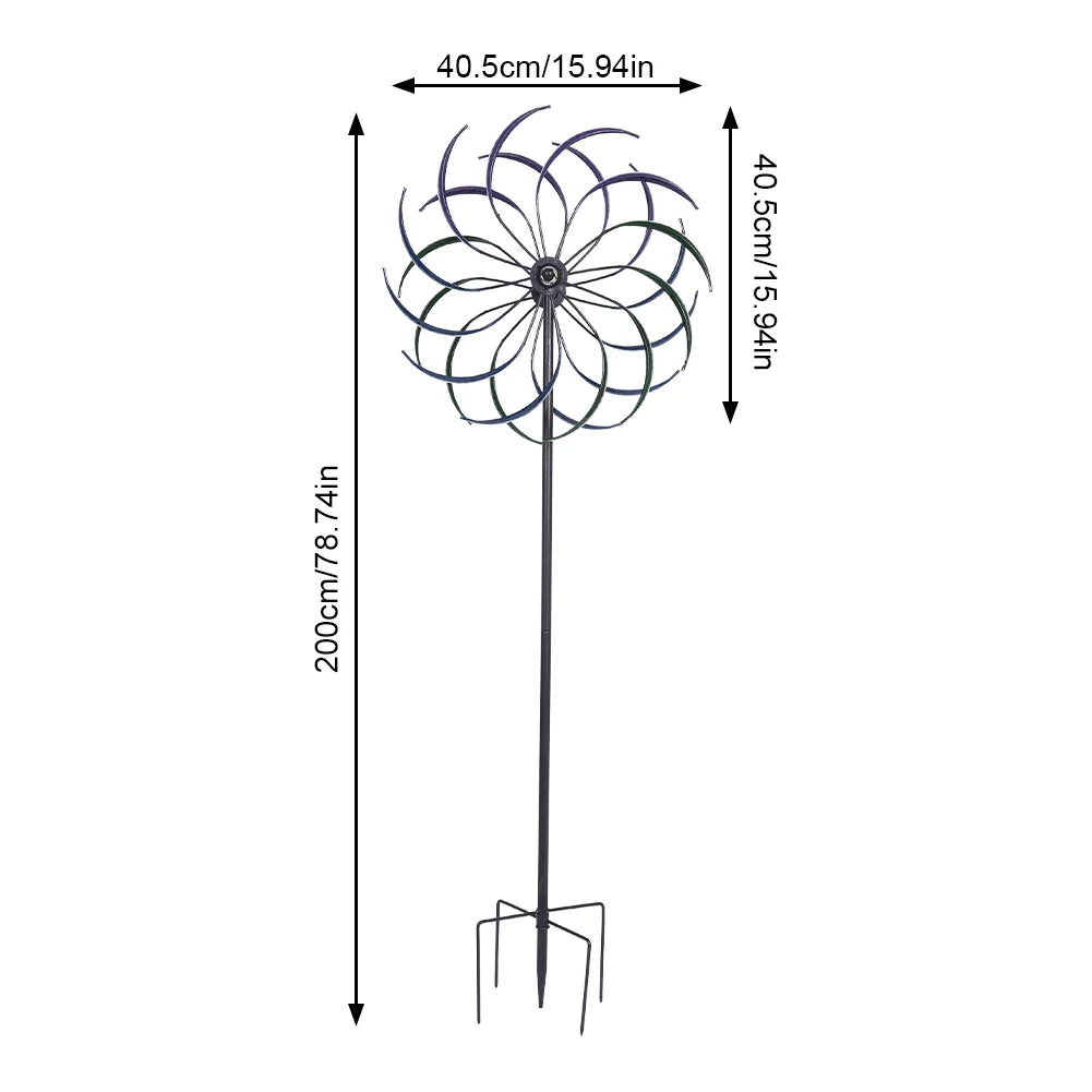 Public Craft Windmill Double-Layer Outdoor Wind Catcher Wear Resist Windmill Ornament for Yard Decoration Accessories Tool