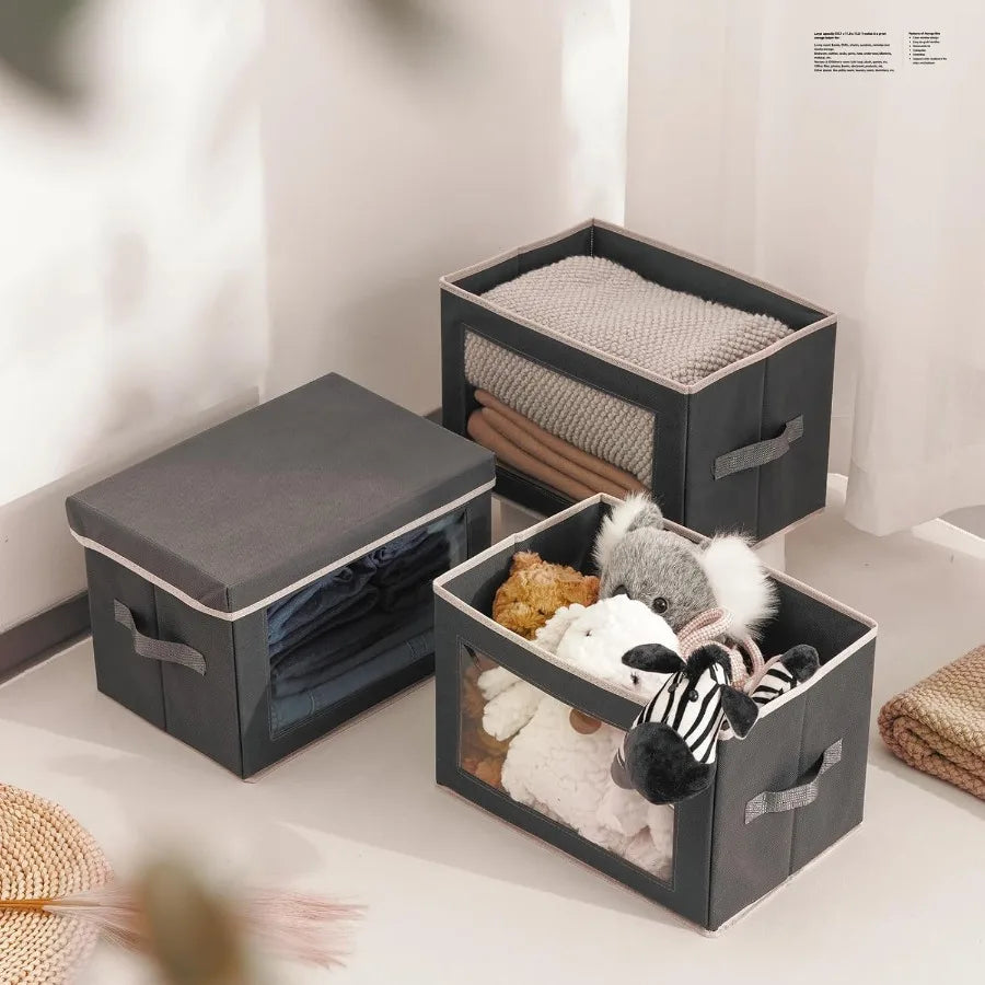 Hign Concerned Fabric Storage Bins With Lids For Closet