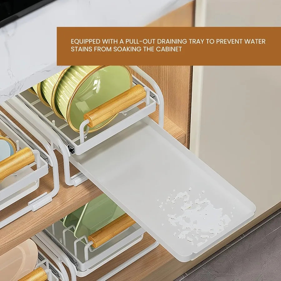 Hign-concerned PullOut Dish Rack for Kitchen Cabinets