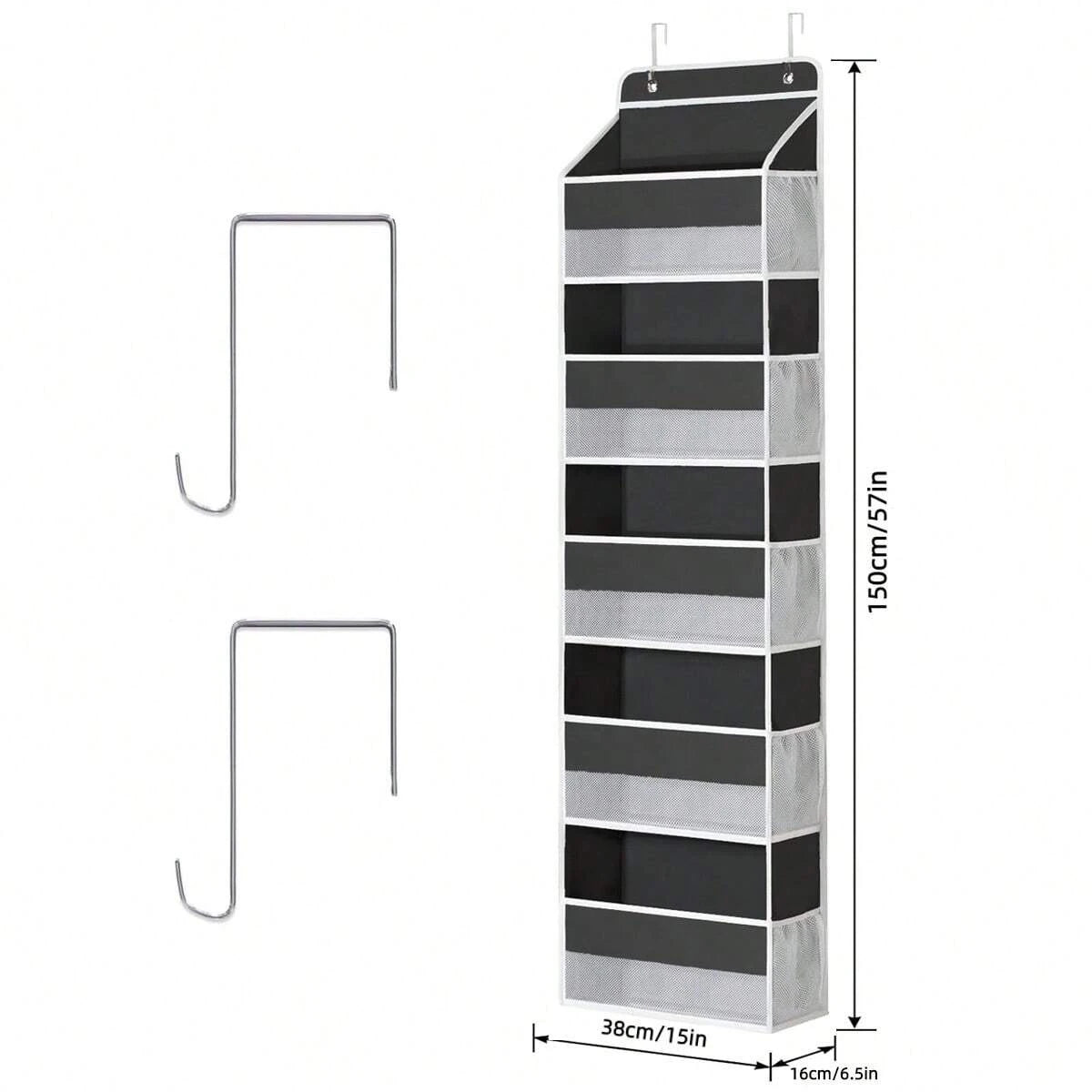 HiMISSCN 5 Layer Over The Door Organizer With Mesh Pockets