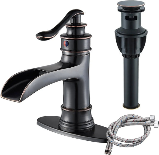 Waterfall Bathroom Faucet Oil Rubbed Bronze Single Handle