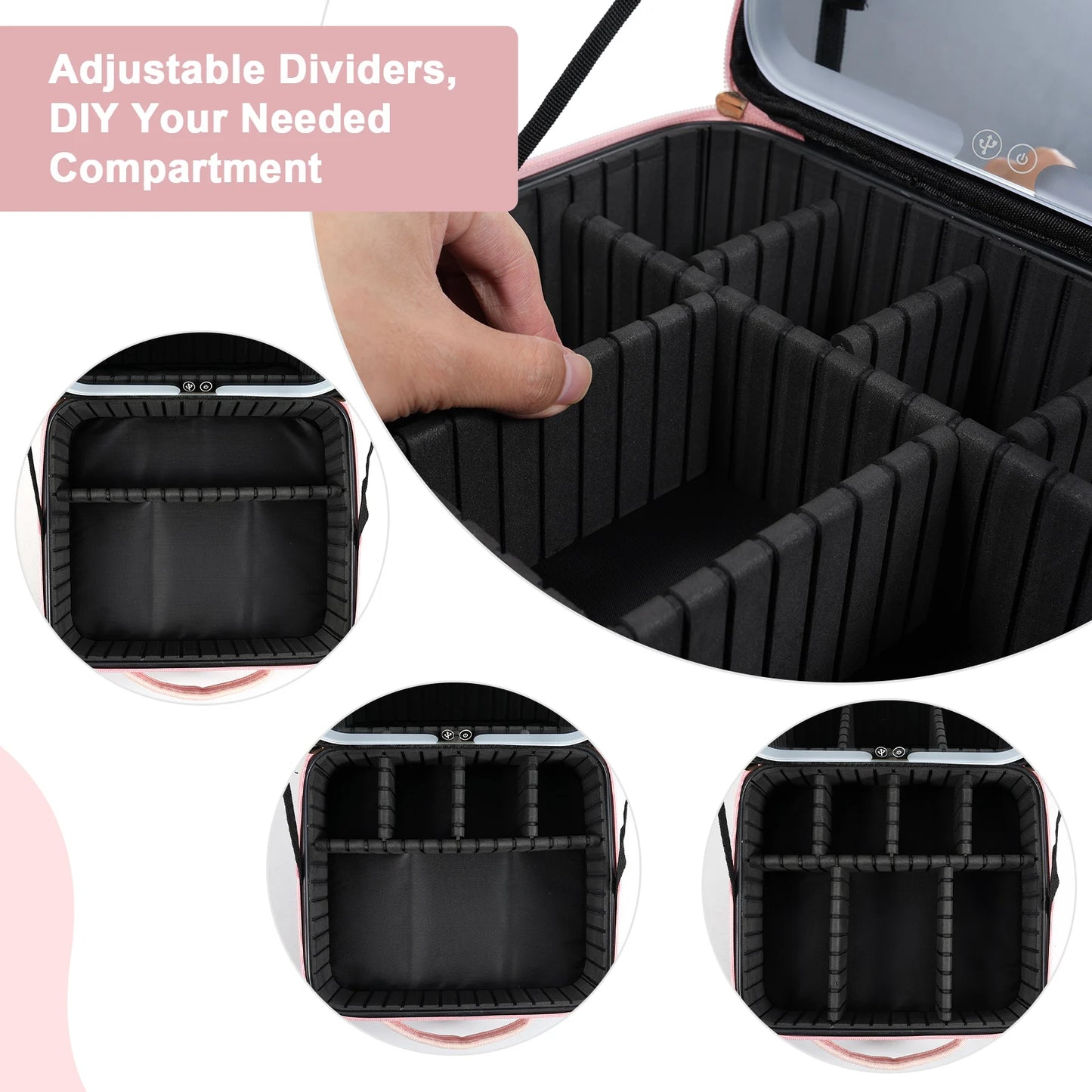 Romellar Large Capacity Makeup Bag Partition Organizer