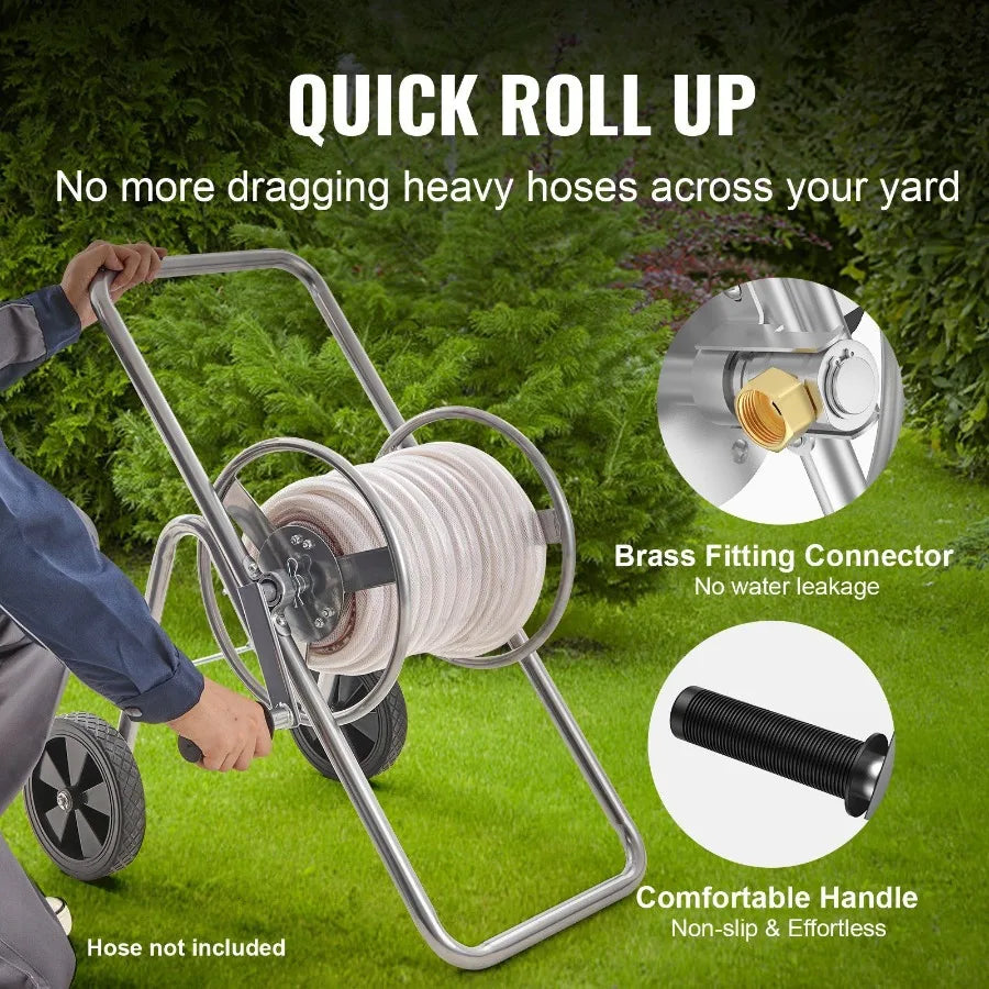 VEVOR Hose Reel Cart Mobile Garden Tools Wheels Heavy Duty