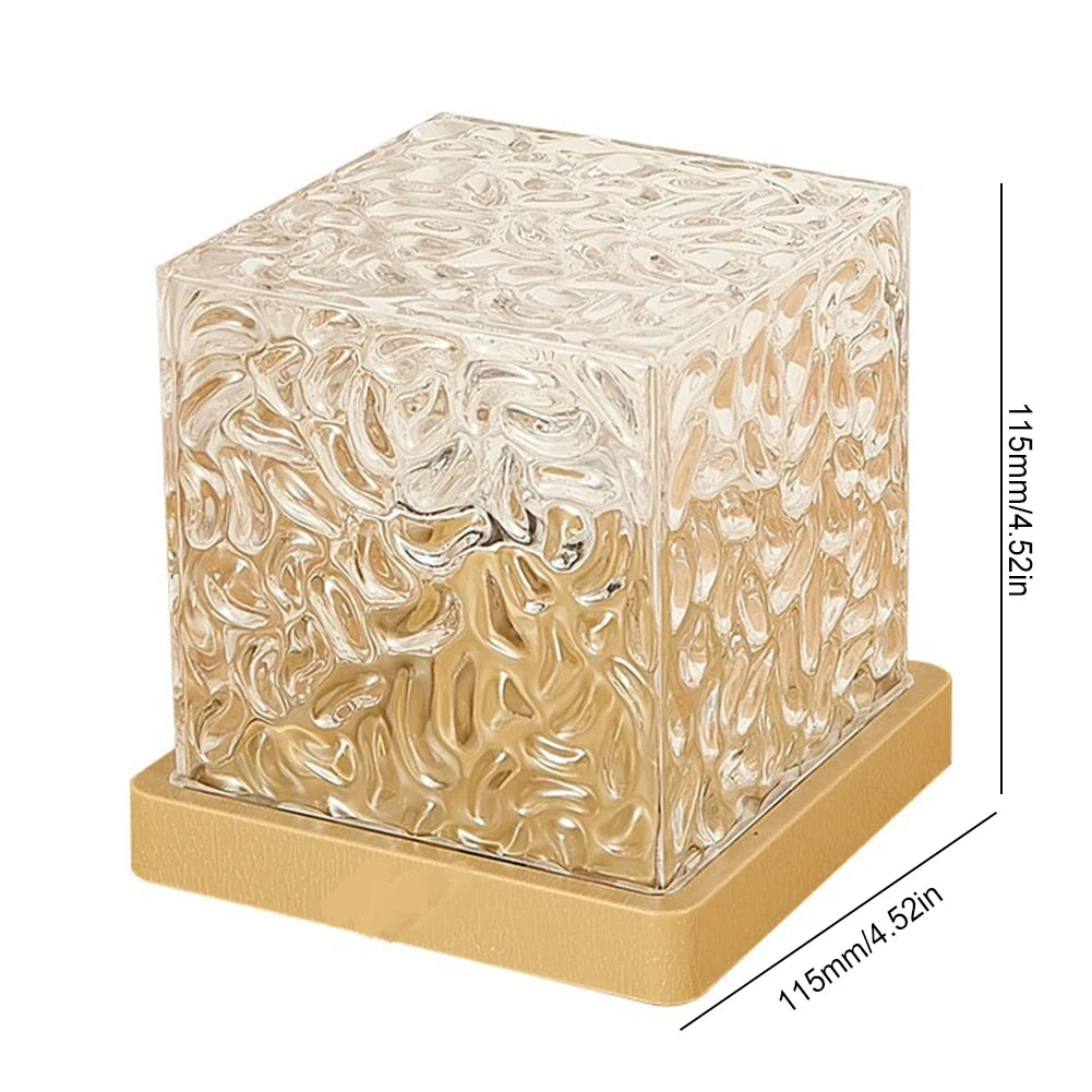 Flame Crystal Lamp 16 Colors Rotating Water Wave Night Light With Remote Control Crystal LED Table Lamp For Living Room