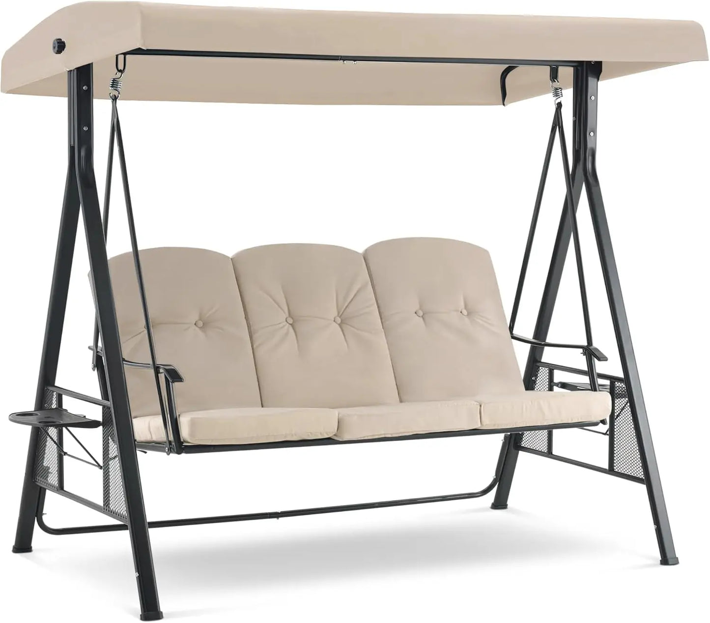 Angduo Patio Swing MCombo 3 Seat With Adjustable Canopy