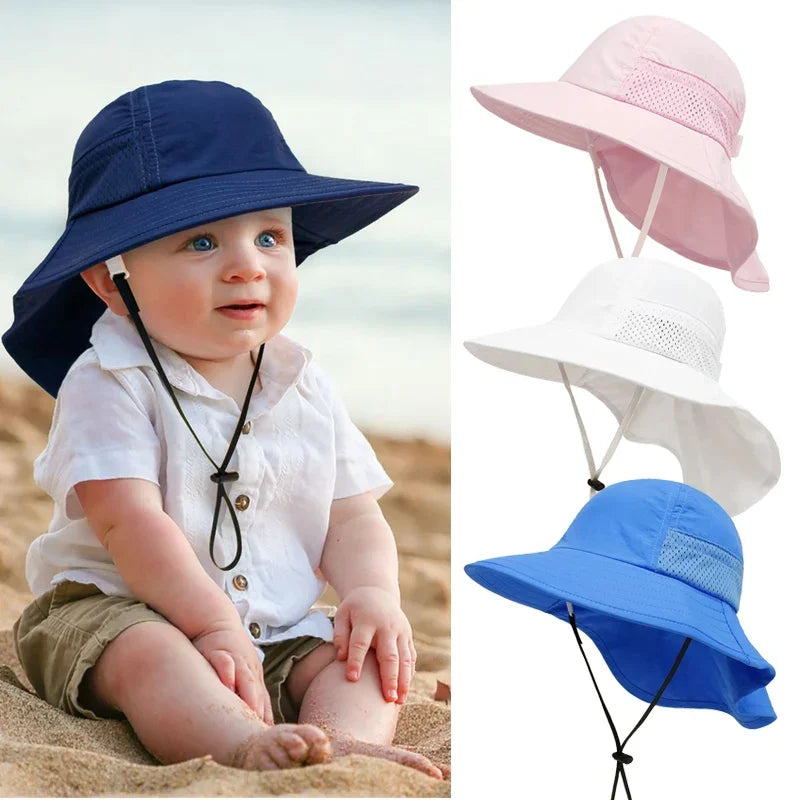Baby Sun Hat Unisex Bucket Hat Adjustable For Girls Boys