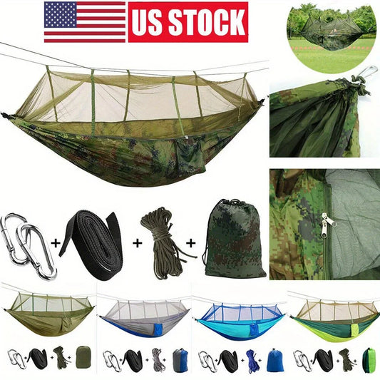 660lbs Portable Double Camping Hammock Tent with Mosquito Net