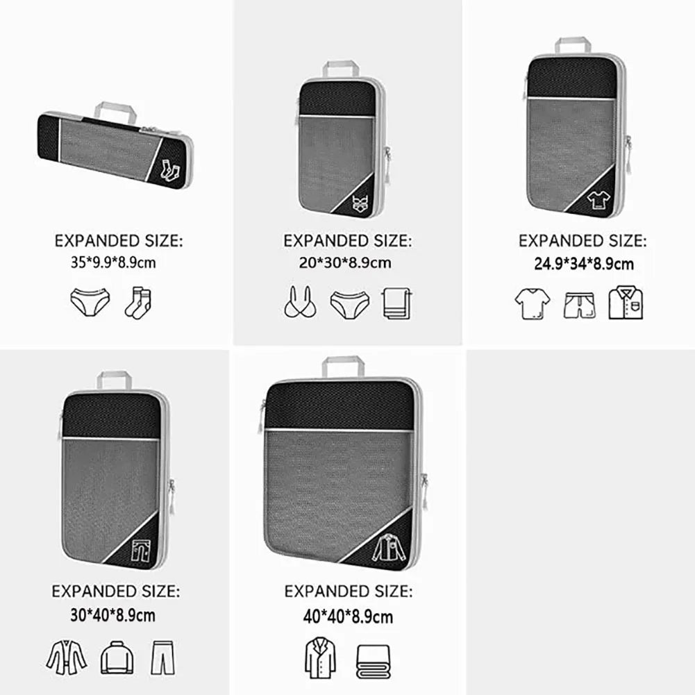 Expandable Compression Packing Cubes 5 Pack Organizer