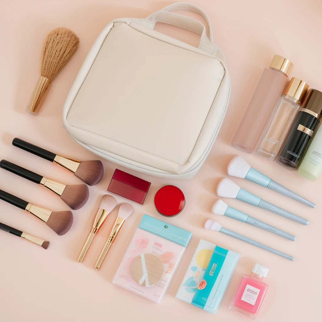 CN Guangdong Luxury PU Leather Toiletry Bag With LED Mirror