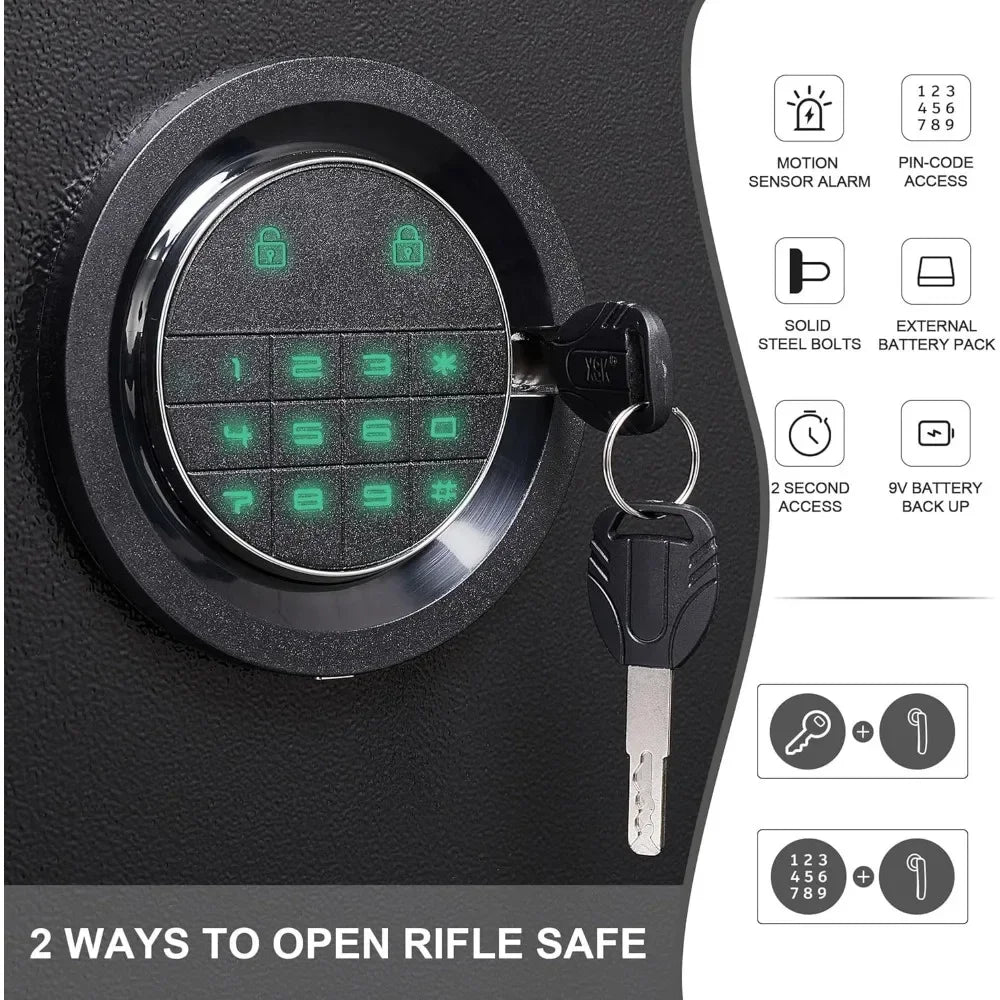 Hignconcerned Gun Safe With Drawer And Removable Shelf