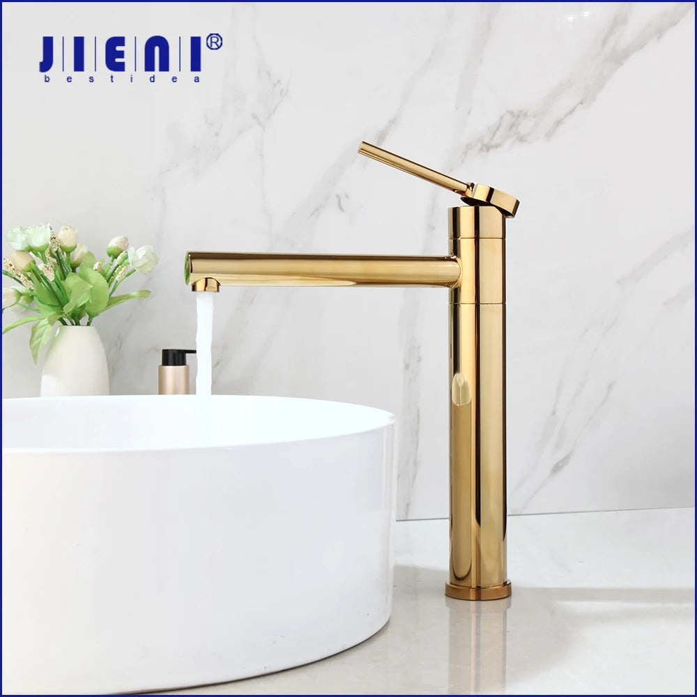 JIENI Bathroom Basin Faucet Vessel Sink Mixer Deck Mounted