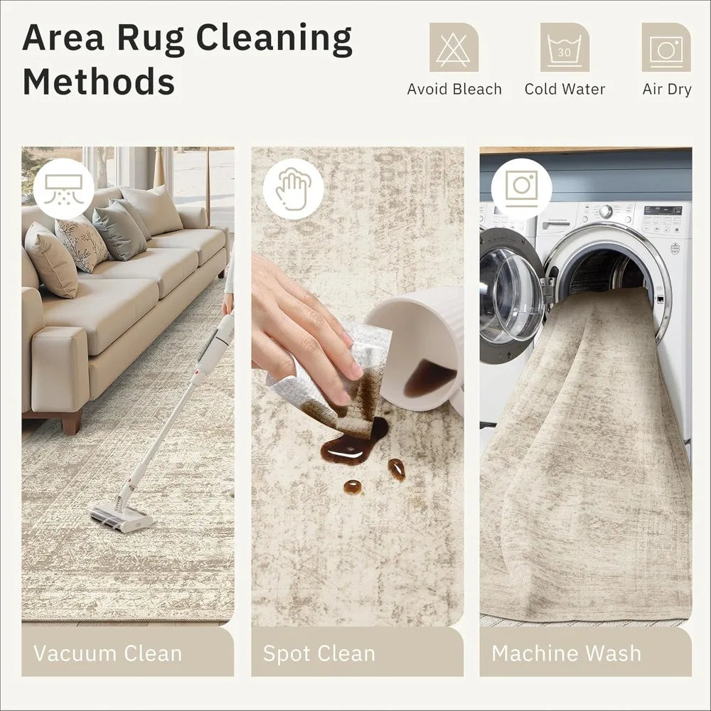 Hign-concerned Non Slip Machine Washable Area Rug Living
