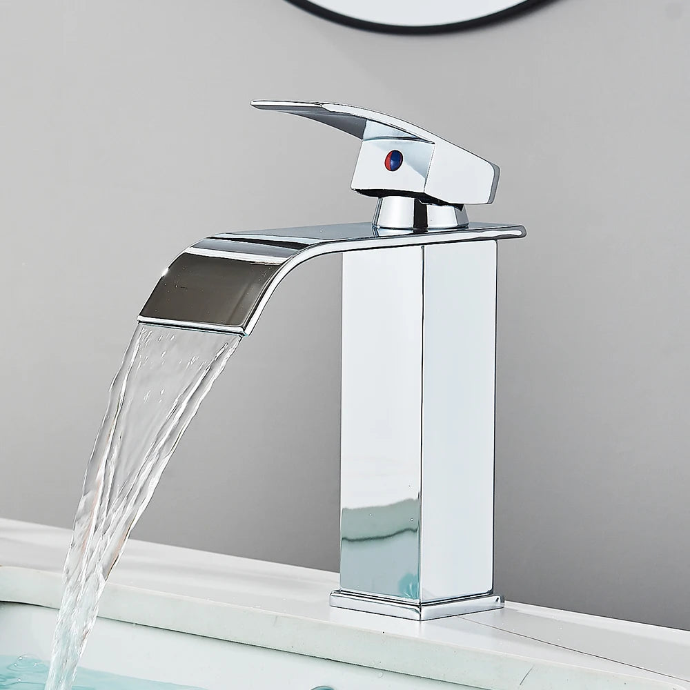 Rozin Basin Faucet Deck Mounted Single Lever Waterfall