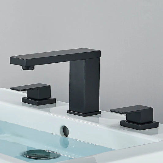 Brushed Gold Widespread Bathroom Faucet with Dual Handles