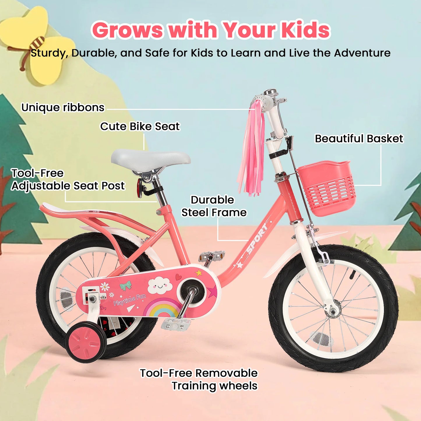 12 Inch Kids Bike with Training Wheels for Ages 2 to 5