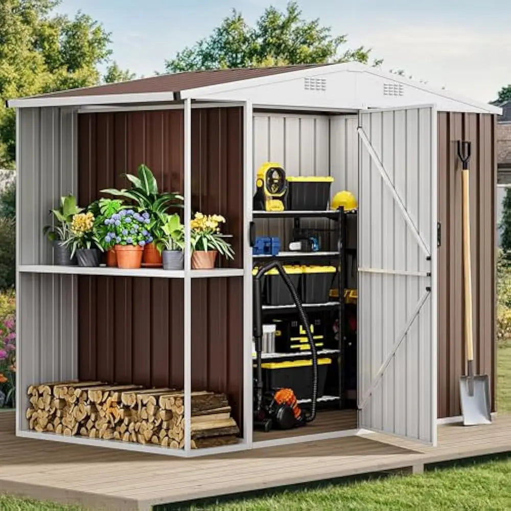 Feature Metal Outdoor Storage Shed With Ventilation
