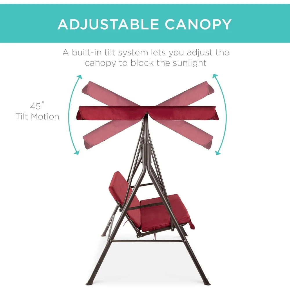 Frame Outdoor Patio Swing Chair Alloy Steel Glider Bench