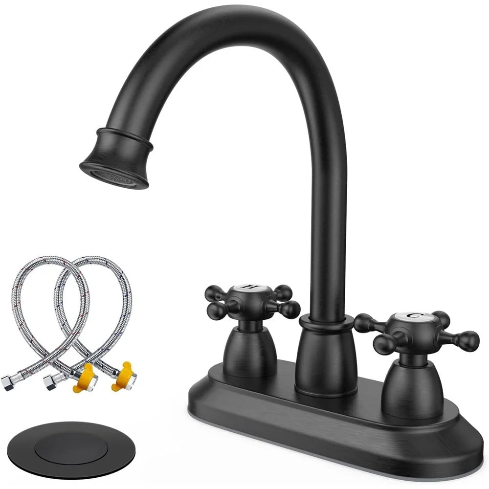 XMSJ Bathroom Faucet High Arc Swivel Dual Handle Lead Free