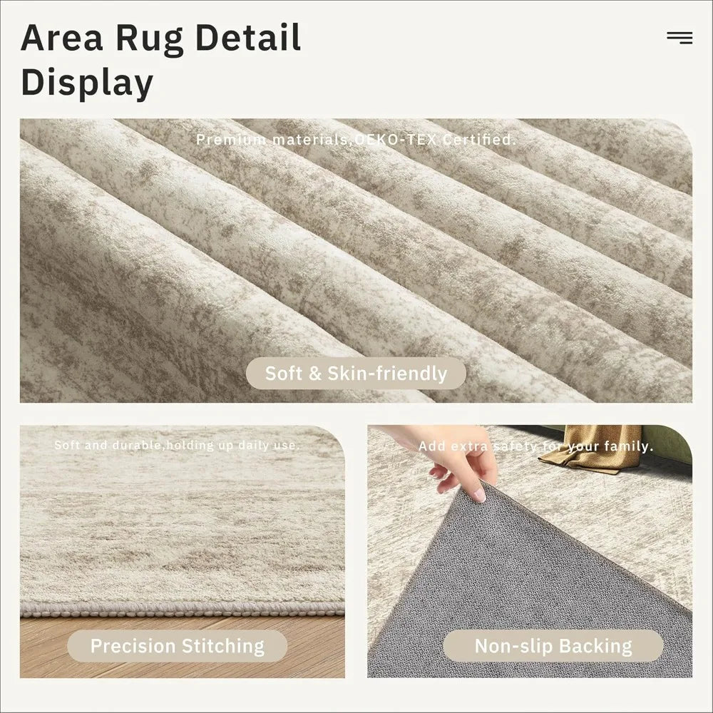 Hign-concerned Non Slip Machine Washable Area Rug Living
