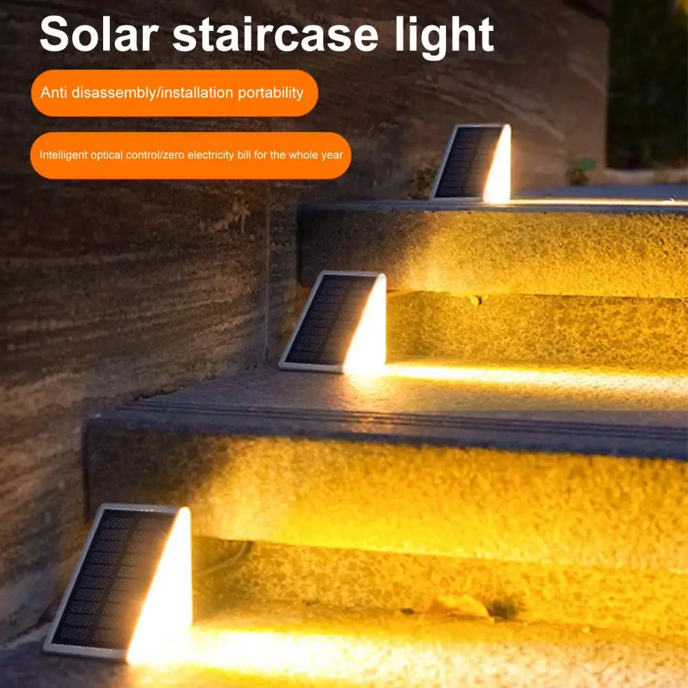Solar Stair Light Solar Deck Lamp Set with High Brightness Waterproof Design Easy Installation Outdoor Step Lights for Pathway