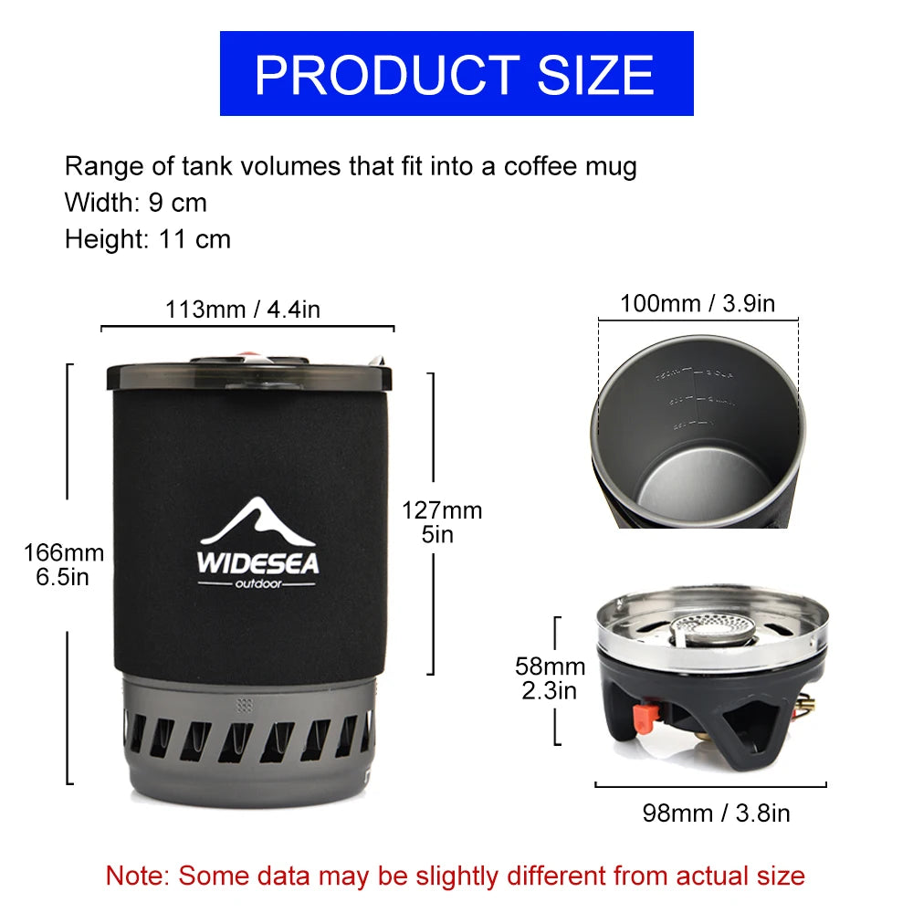 Widesea Camping Cooking System With Heat Exchanger Stove